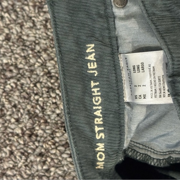 American Eagle Olive Green Mom Straight Corduroys - Picture 5 of 6